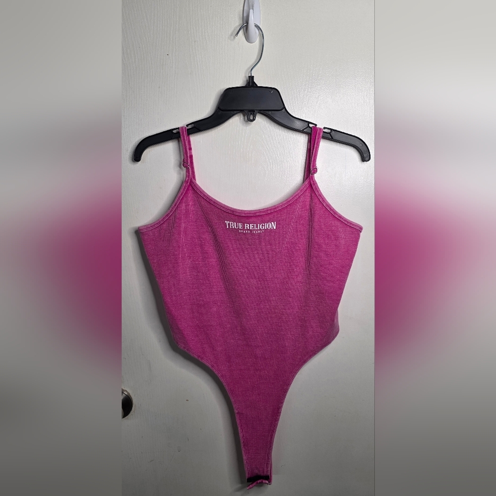 True Religion Fuchsia Vintage Wash Cami Bodysuit